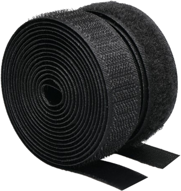 쿠말 접착 초강력 벨크로 테이프 갈고리면 20mm x 5m + 부착면 20mm x 5m 세트, 블랙, 1세트