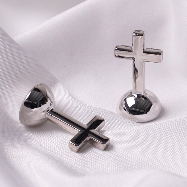 morningscent 봉안당 십자가 인테리어 미니어처 소품 2p, 실버