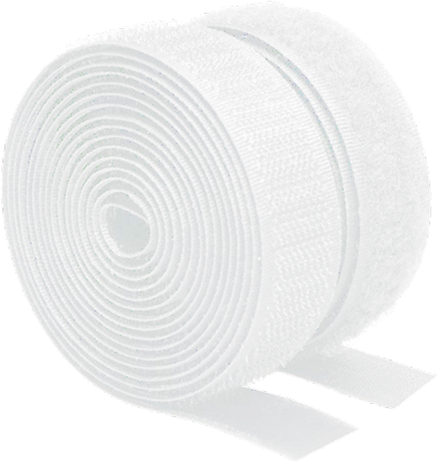 쿠말 접착 초강력 벨크로 테이프 갈고리면 20mm x 5m + 부착면 20mm x 5m 세트, 화이트, 1세트