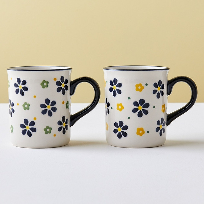 모던하우스 데이지프릴 머그컵 2종 세트 275ml, 1세트, 혼합색상