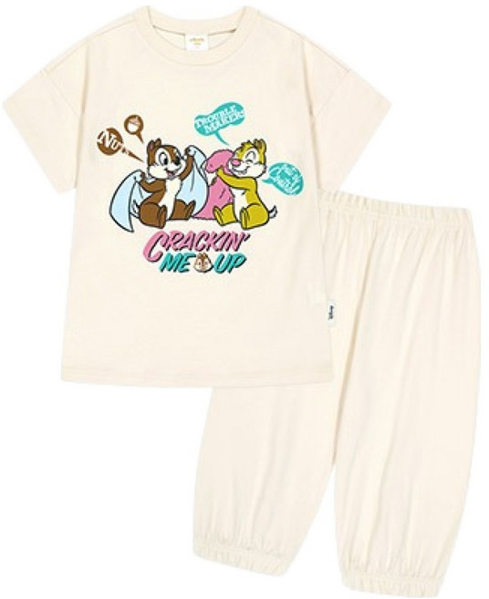 밀크마일로로 아동용 디즈니 칩앤데일 비포 슬립 여름 실내 상하의 세트