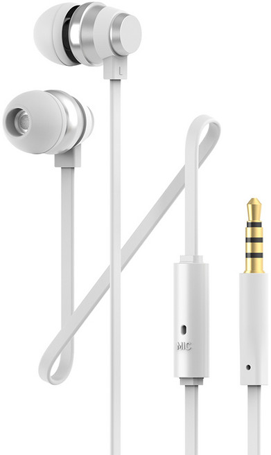 아이리버 3.5mm AUX 갤럭시 노트북 컴퓨터 알루미늄 커널형 유선 이어폰 BHC-70M 화이트