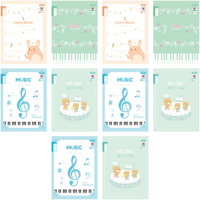 펜피아 1 000 초등 3-6 음악 제본 노트, 랜덤발송, 10개
