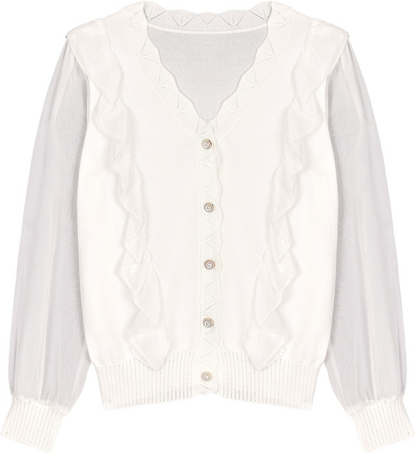 꼼빠니아 여성용 시스루 배색 블랙 레이스 숏 볼레로 가디건 CADS3-WSL910