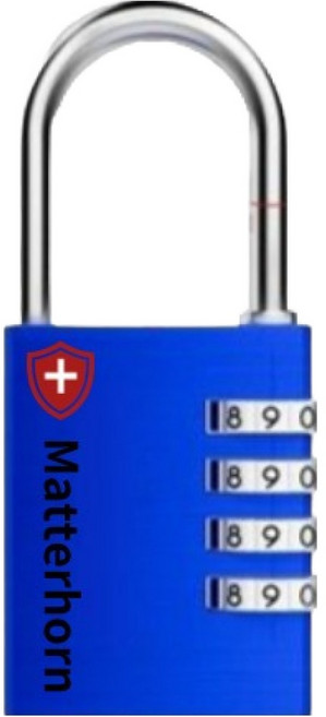 마터혼 초강도 다이얼식 대형 자물쇠 블루, 1개