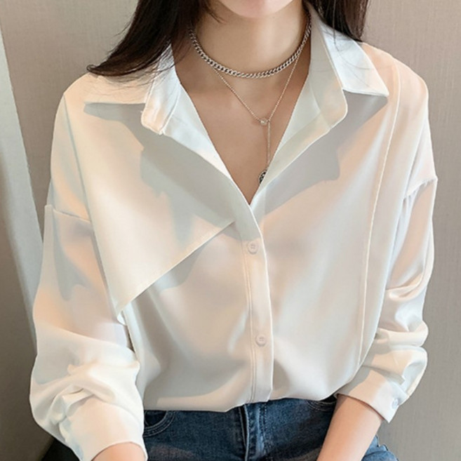 Goodif 女款獨特層次感寬鬆法式襯衫