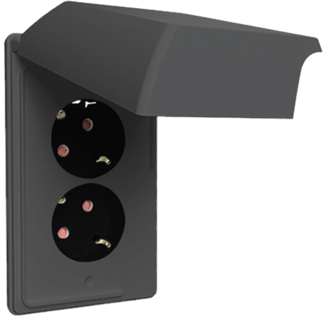 르그랑 아펠라 마그네슘 Simple 방우 세로형 45도 방적형 2구 매입 콘센트, 1개