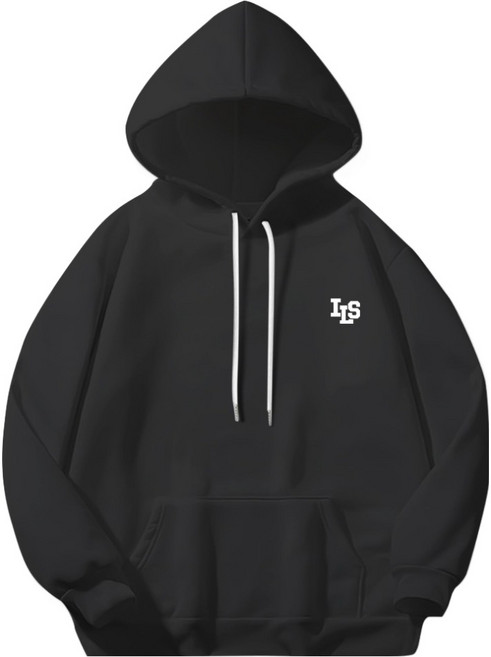 일루소 남녀공용 로고 아이엘에스 소프트 특양면 후드티