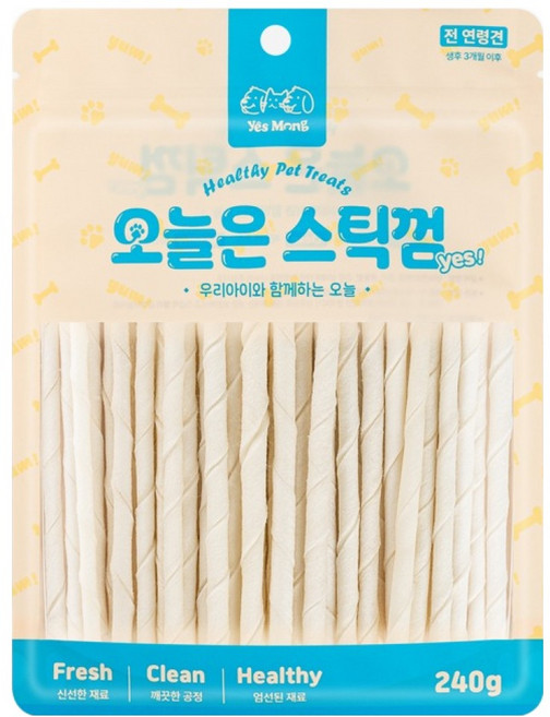 예스몽 강아지 오늘은 스틱껌, 소가죽, 240g, 1개