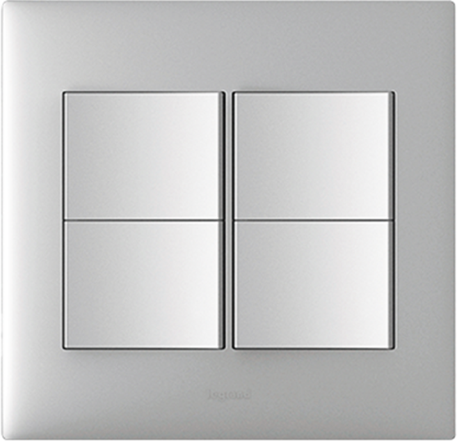 Legrand 羅格朗 Apella Simple 雙聯 4開關 銀色, 1個