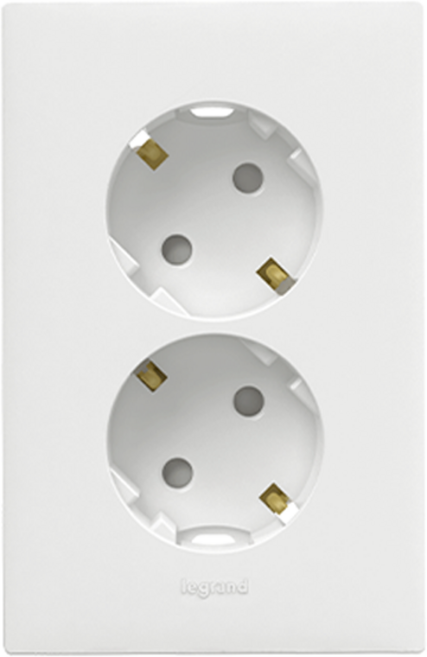르그랑 아펠라 Simple 2구 매입 콘센트 45도 핀타입 화이트, 1개