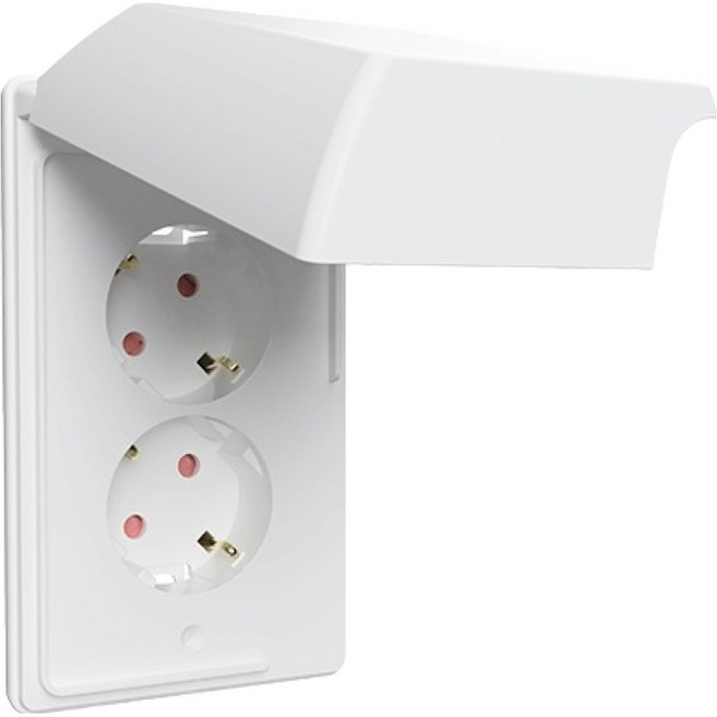 르그랑 아펠라화이트 Simple 방우 세로형 45도 방적형 2구 매입 콘센트, 1개