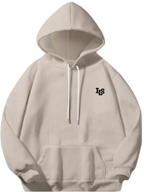 일루소 남녀공용 로고 아이엘에스 소프트 특양면 후드티