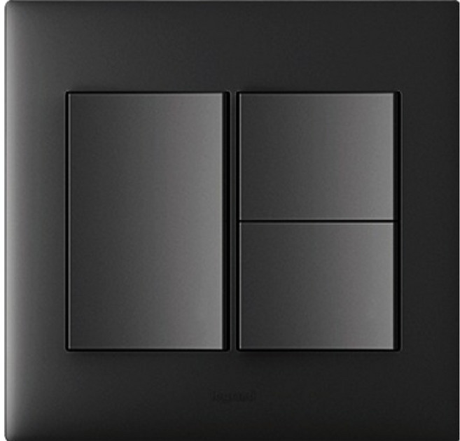 Legrand 羅格朗 Apela Simple 雙聯用 3開開關 黑色, 1個