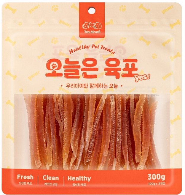 예스몽 오늘은 육포 강아지 간식, 닭가슴살 소프트스틱, 300g, 1개