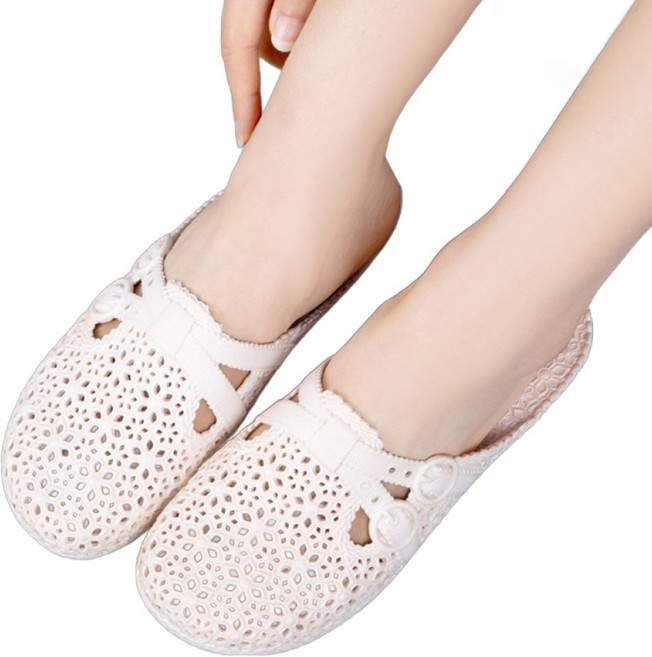 몬드스팟 여성용 젤리 앞코막힘 욕실 홈 슬리퍼 YY57795, 화이트, 1개