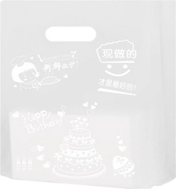 마켓피오 디저트모두 손잡이 비닐 타입4 25 x 35 cm, 1개, 100개입