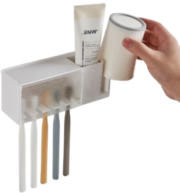 무타공 벽걸이 치약 칫솔꽂이, 1개