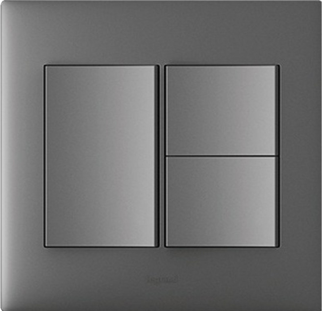 Legrand 羅格朗 Apela 鎂光 Simple 雙聯 3開開關, 1個, 銀灰色
