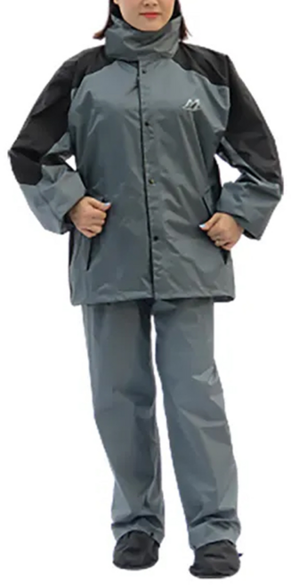Moto cap 鈦鴻 雙側開套裝雨衣, 灰色