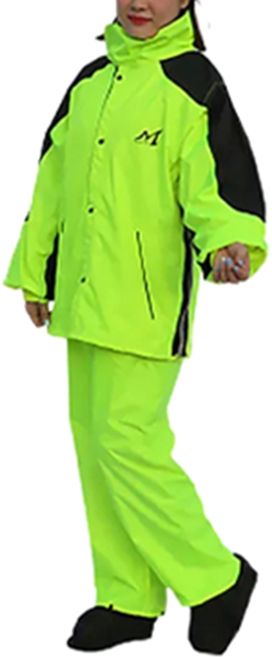 Moto cap 鈦鴻 機車套裝雨衣 領口加長/前擋加大/雙側開可背包 M202, 黃色