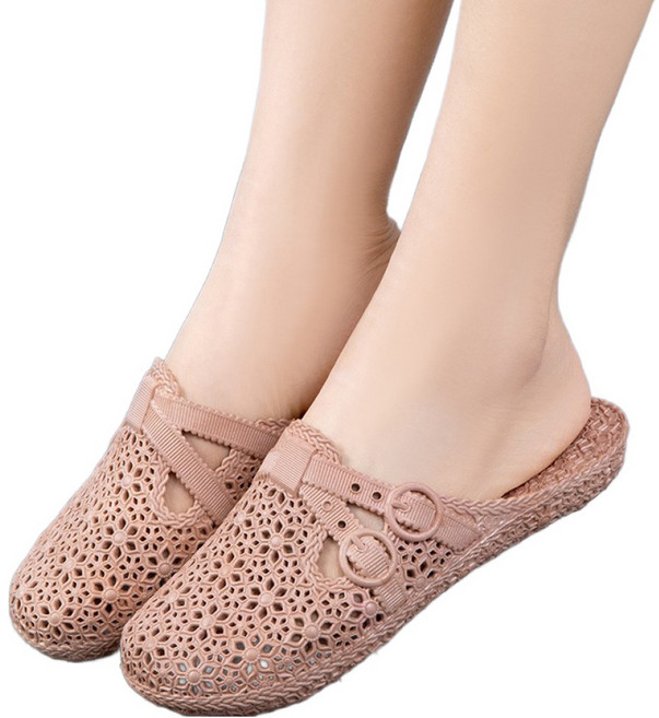 몬드스팟 여성용 젤리 앞코막힘 욕실 홈 슬리퍼 YY57795, 베이지, 1개