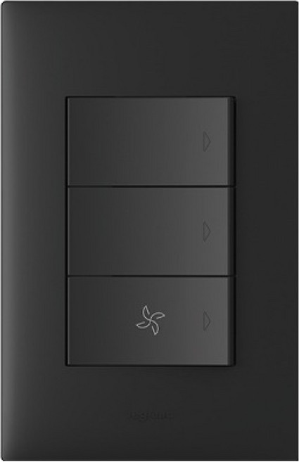 르그랑 아펠라 Simple 하단 FAN 3구 스위치 블랙, 1개