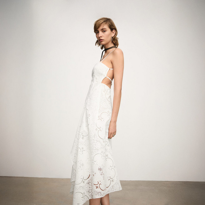 MANGO 여성용 통기성 카티아 롱 드레스 77022931