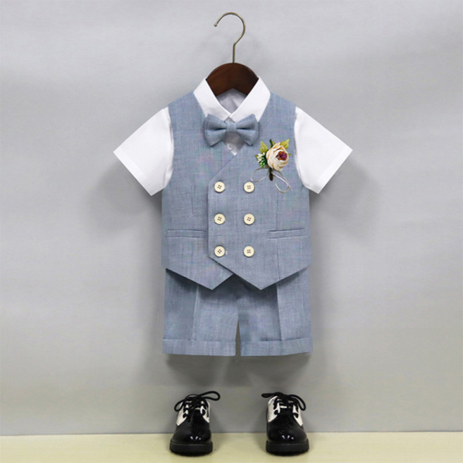 Bebemon Story 男童兩粒扣短袖短褲5件組西裝套裝
