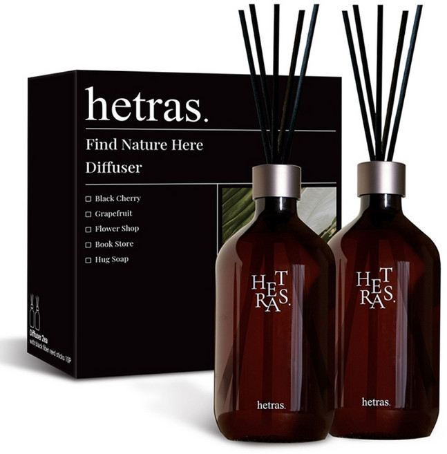 헤트라스 프리미엄 대용량 디퓨저, 데이지, 500ml, 2개