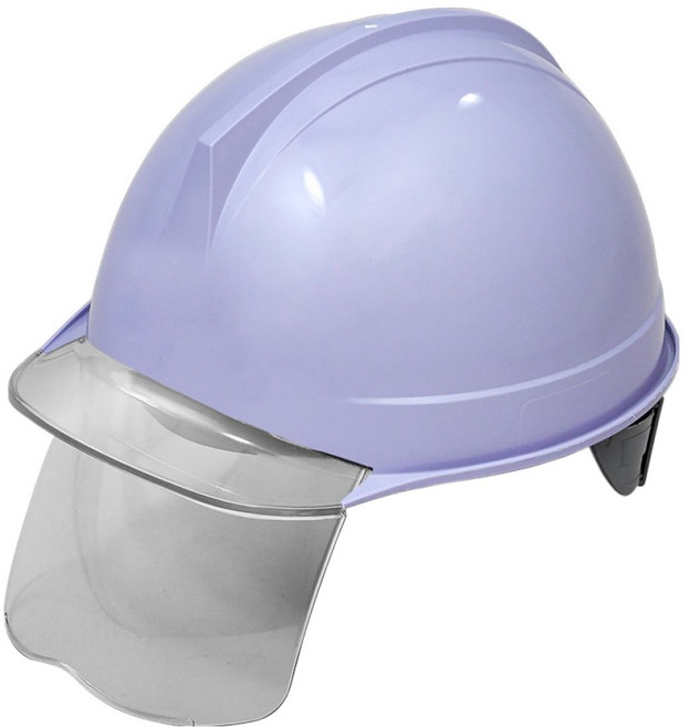 동명 건설현장 공사장 머리보호 ABE 투구형 투명창 보안경 안전모 라이트퍼플, 1개