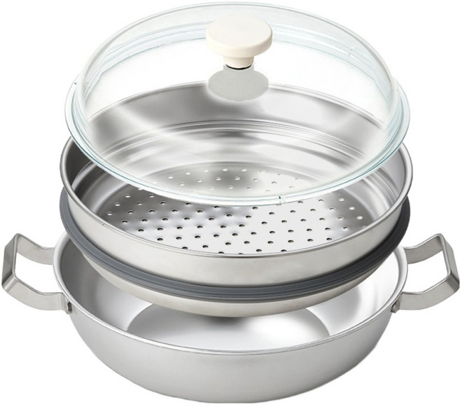 SILVERSTAR ooh 316 통5중 인덕션IH 무연마제 스텐 찜솥, 30cm, 1개