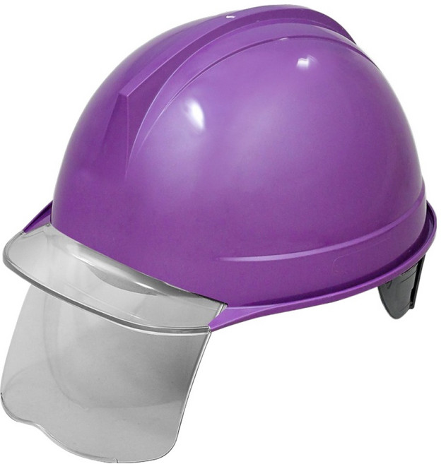 동명 건설현장 공사장 머리보호 ABE 투구형 투명창 보안경 안전모 퍼플, 1개