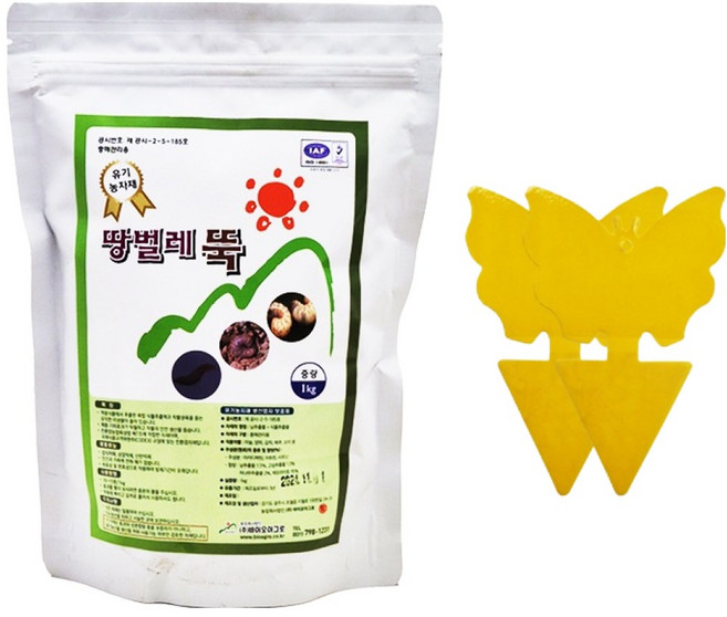 땅벌레뚝 병해충관리용 유기농자재 1kg + 끈끈이트랩 2p 세트, 1세트