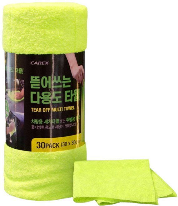 카렉스 뜯어쓰는 다용도 극세사 세차타월 30p, 1개
