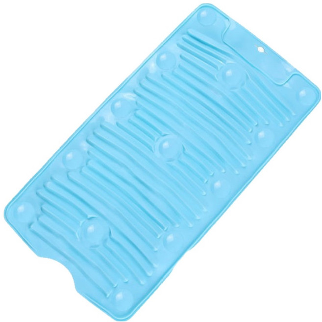 몬드스팟 욕실 실리콘 흡착형 미끄럼방지 빨래판, 블루, 1개