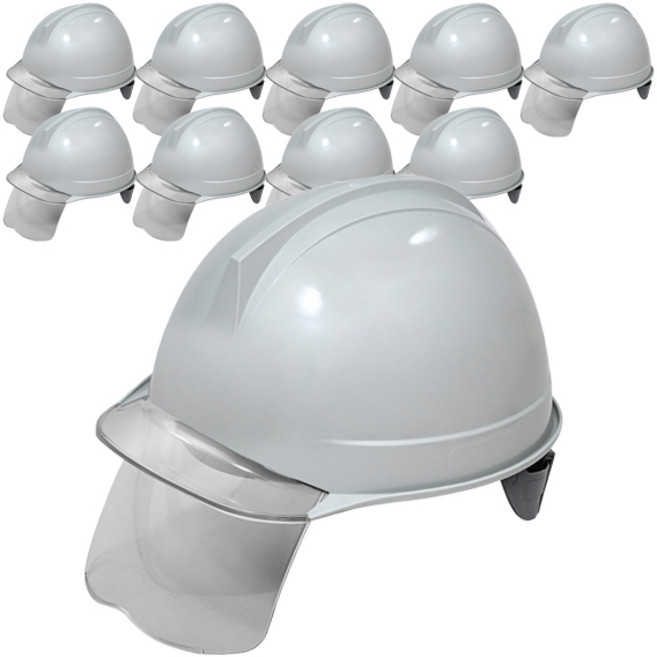 동명 건설현장 공사장 머리보호 ABE 투구형 투명창 보안경 안전모 DMS-D-3001SH, 그레이, 10개