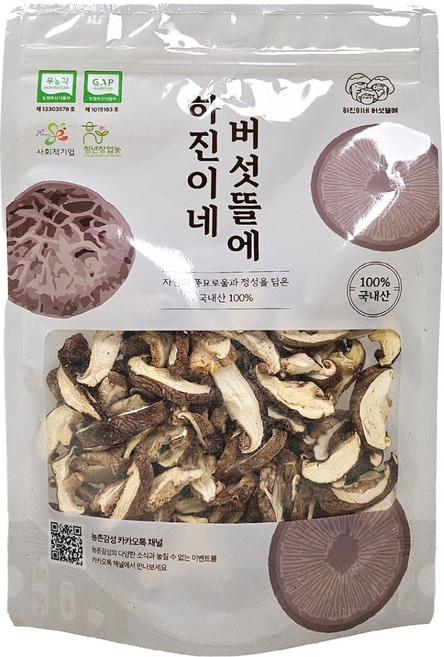 하진이네버섯뜰에 무농약 건조 표고버섯 슬라이스, 100g, 1개