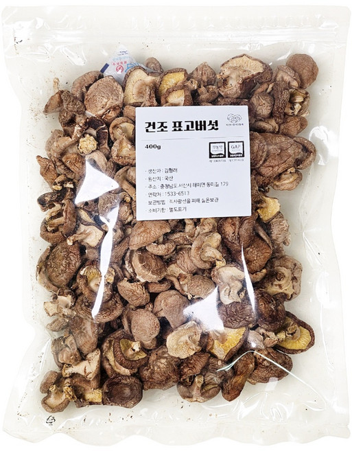 하진이네버섯뜰에 건조 표고버섯 통건조, 400g, 1개