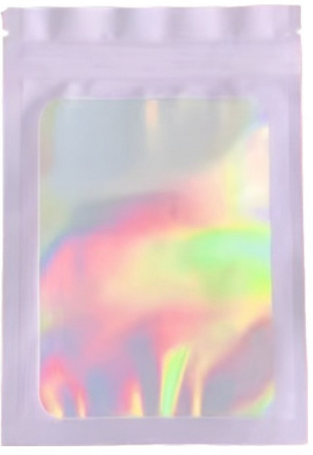 올하이 컬러풀 오로라 다용도 OPP 소품 포카 지퍼백 슬리브 포장봉투, 퍼플, 50개