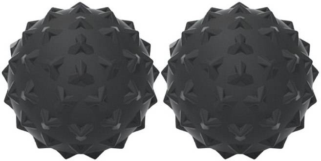 코어가드 요가 지압 돌기 마사지볼, 블랙, 2개