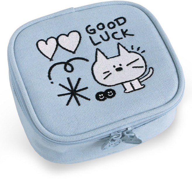 아이코닉 두들 미니 휴대용 멀티 수납 파우치, 03 Sky blue, 1개