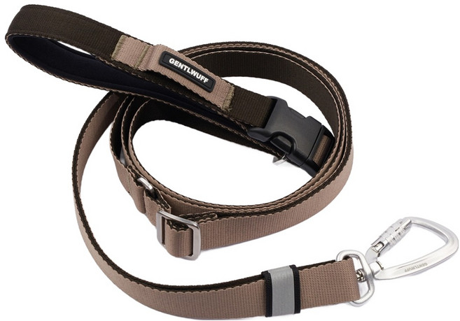 젠틀우프 반려동물 업템포 핸즈프리 길이조절형 리드줄, 블랙, 1개