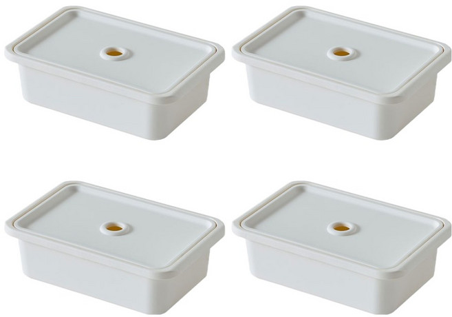 브리다 국내 제조 컬러 다용도 정리 수납박스, 크림, 4개