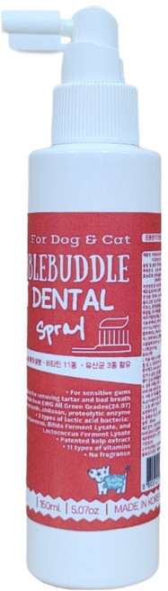버블부들 반려동물 뿌리는 치약, 150ml, 1개