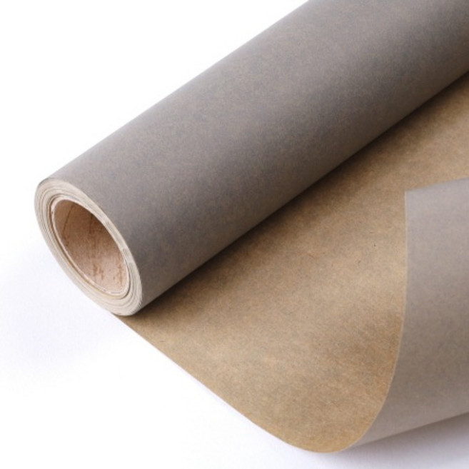 칼라 크라프트 종이롤 포장지 53cm x 15yd, 회모카, 1개