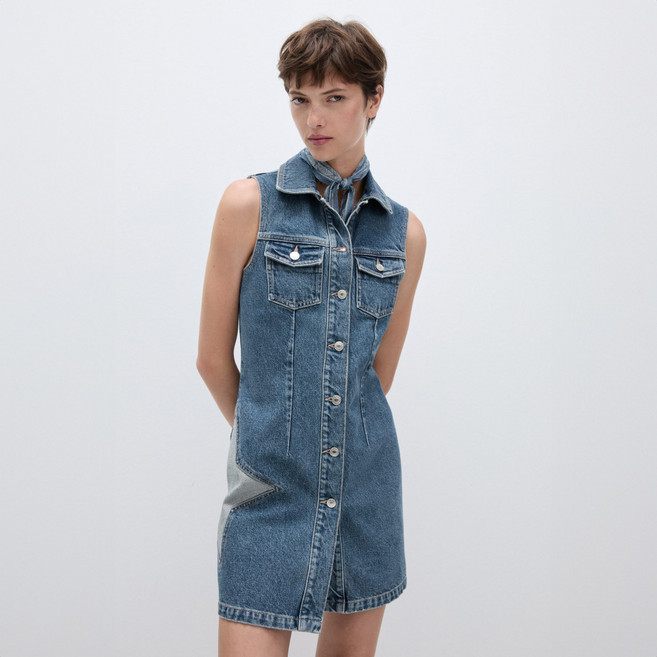 MANGO 여성용 통기성 애슐리 면 미니 드레스 77044065