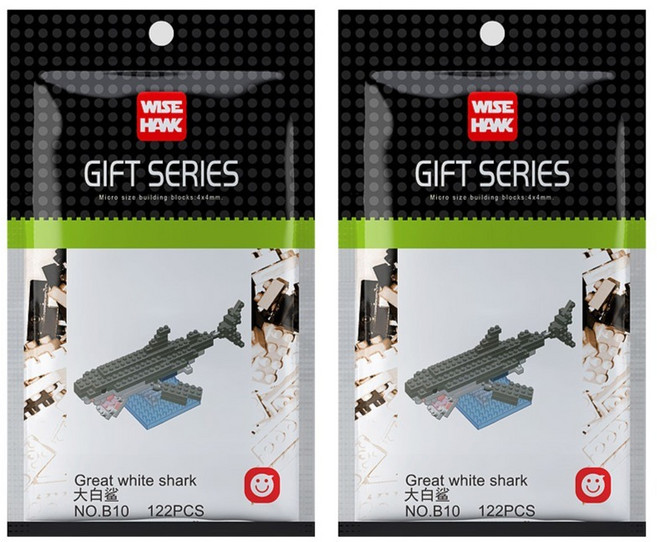 와이즈호크 나노블럭 상어 B10wh, 혼합색상, 2개