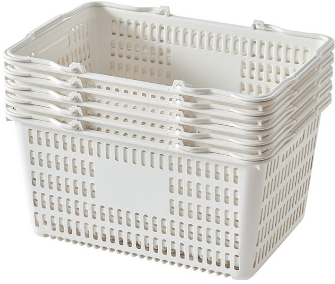 브리다 다용도 손잡이 마트 시장바구니, 크림, 5개