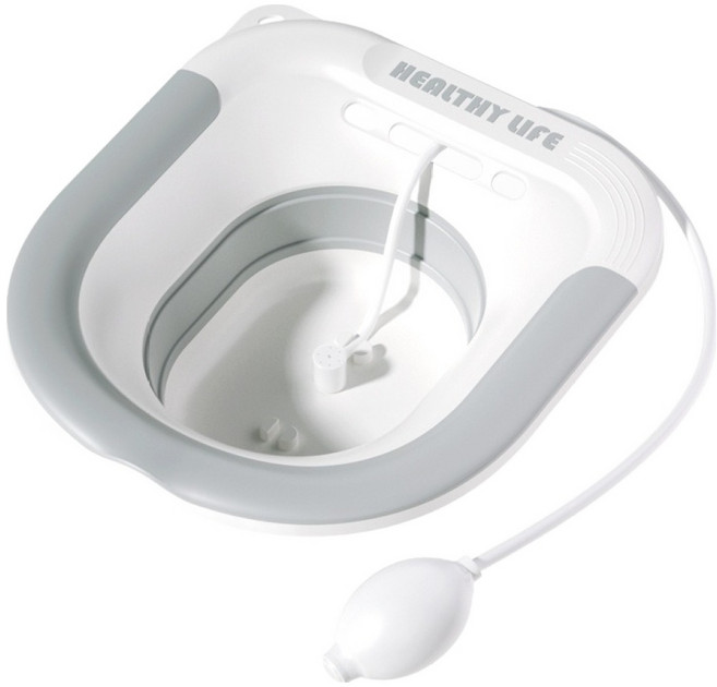 로이홈 프리미엄 접이식 폴딩 좌욕기 펌프형, 1개, 패션그레이